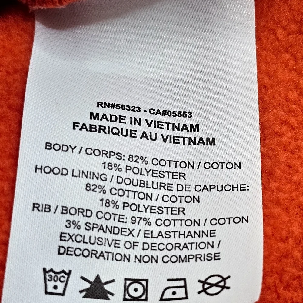 Jordan Bright Orange Hoodie Sz S